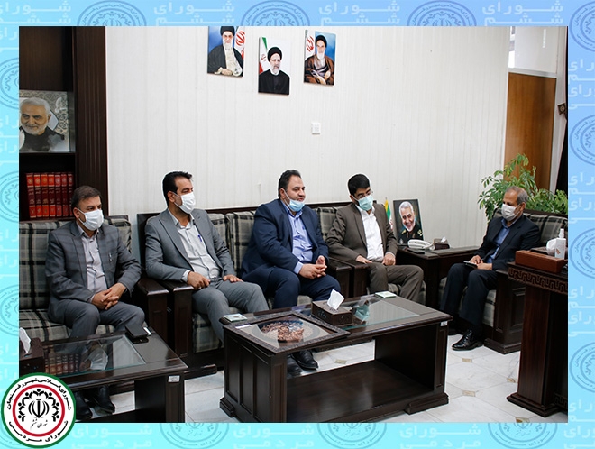 دیداررئیس و اعضای شورای اسلامی‌شهر رفسنجان به همراه شهردار با فرماندار جدید شهرستان رفسنجان